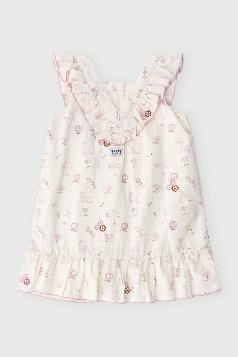 Keedo Girls Safari Woven Dress - Pink