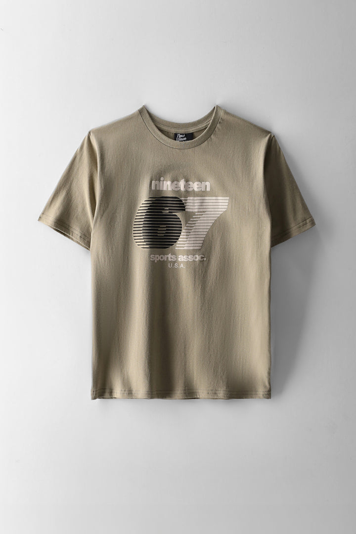 Boys Six Seven Print T-Shirt - Sage