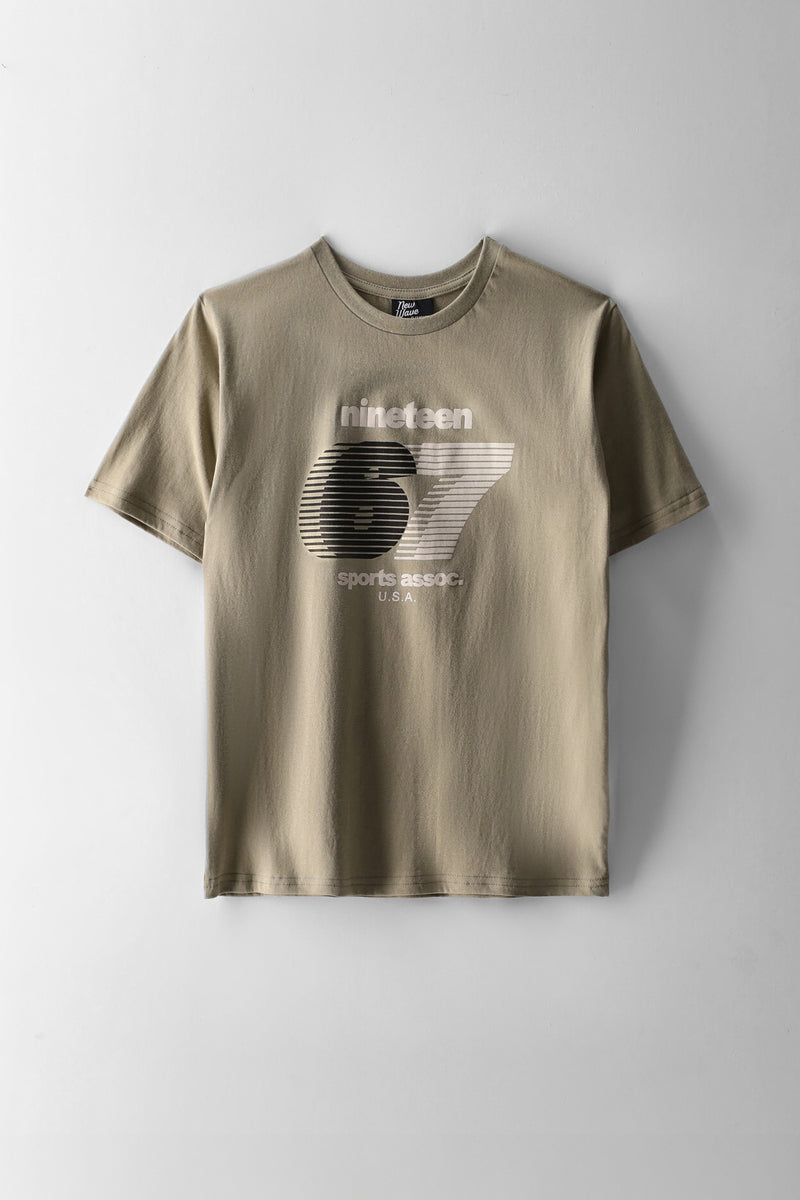 Boys Six Seven Print T-Shirt - Sage