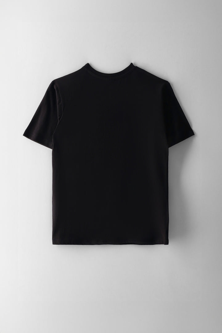 Boys Fire Football Print T-Shirt - Black