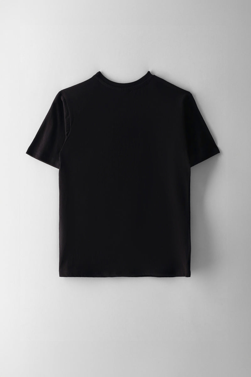 Boys Fire Football Print T-Shirt - Black
