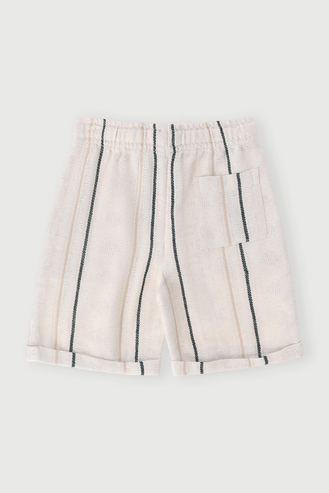 Pre-Boys Linen Striped Short - Cream/Black