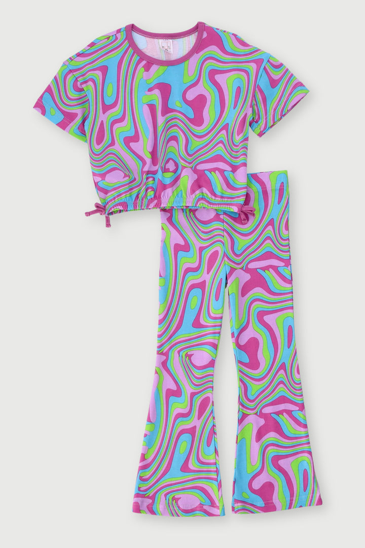 Pre-Girls Swirl Print Legging Set - Pink