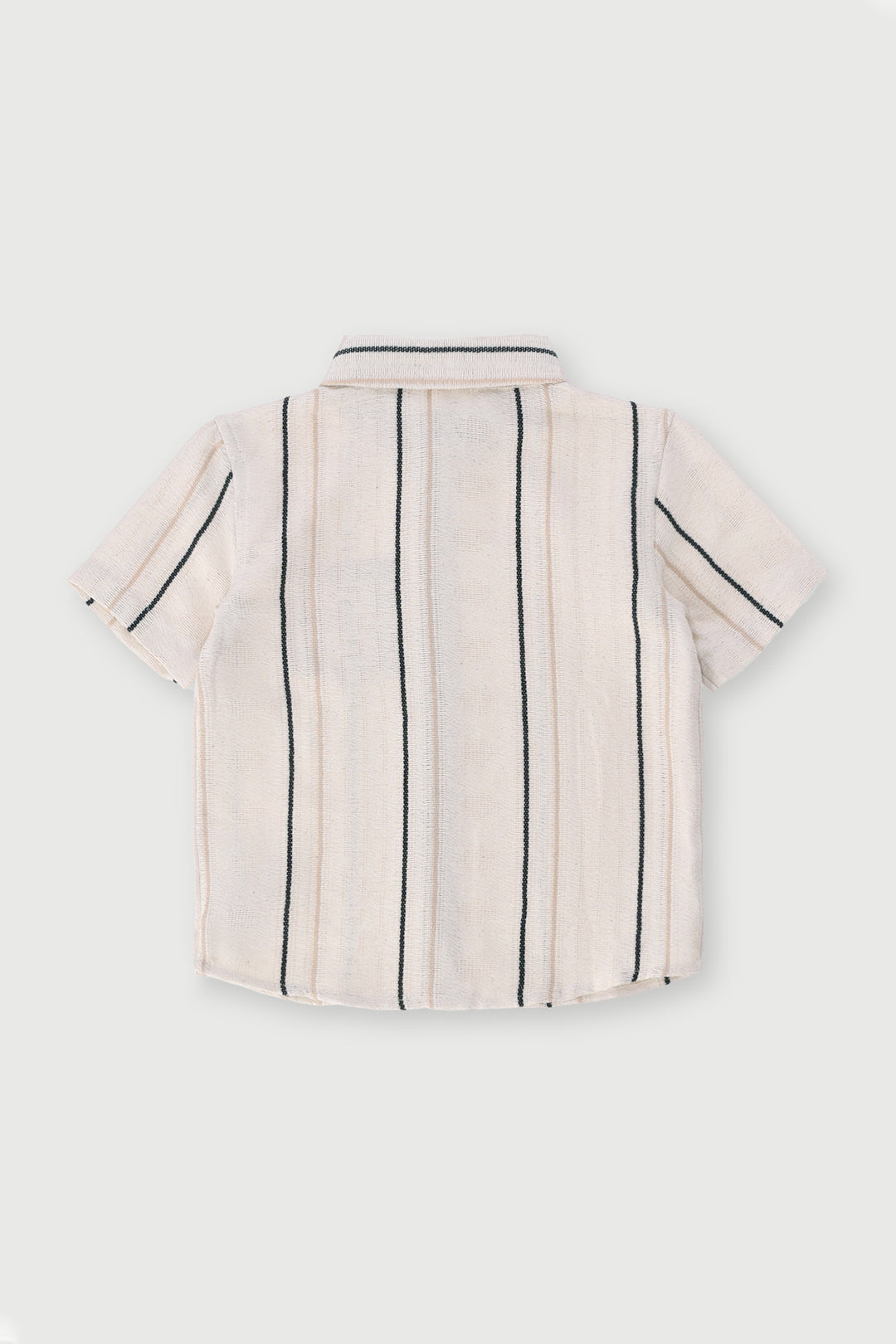 Pre-Boys Linen Striped Shirt - Cream/Black