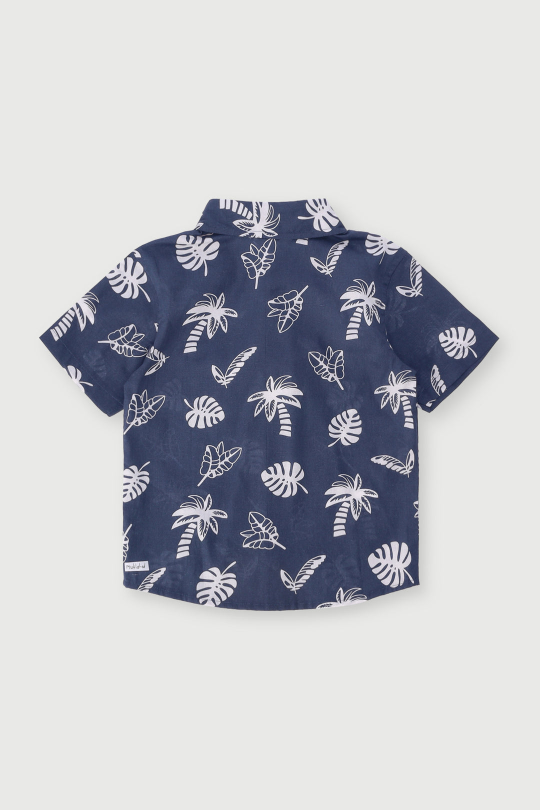 Pre-Boys Palm Poplin Shirt - Navy