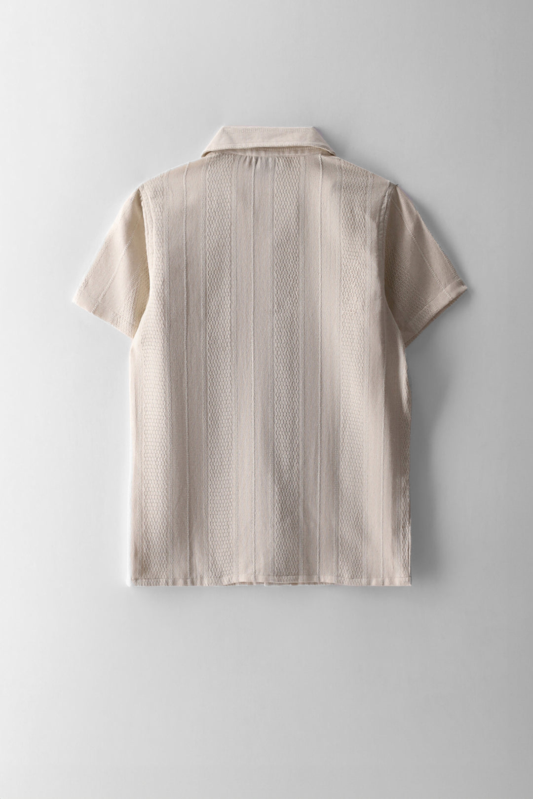 Boys Textured Cotton Shirt - Ecru