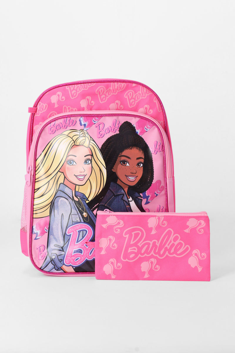 Pre-Girls Barbie Backpack & Pencil Case - Pink
