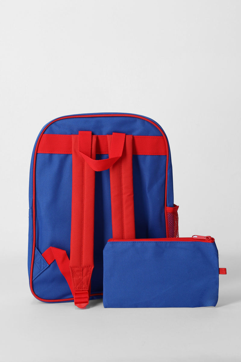 Pre-Boys Spiderman Backpack & Pencil Case - Blue