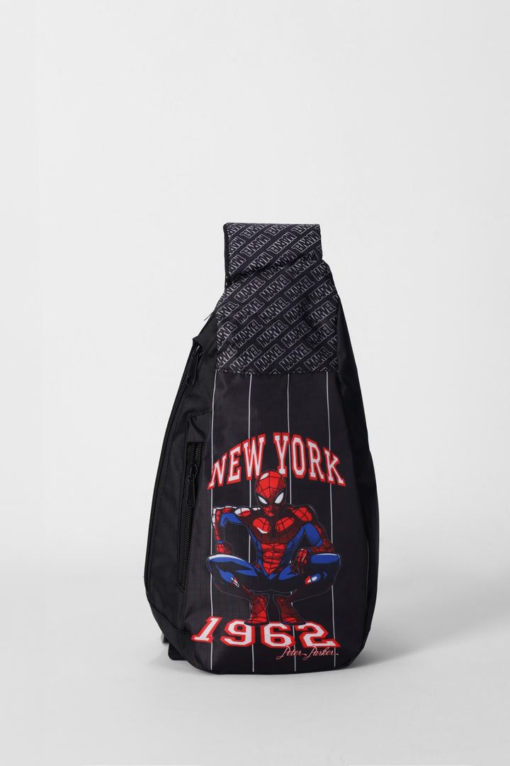 Pre-Boys Spiderman New York Sling Bag - Black