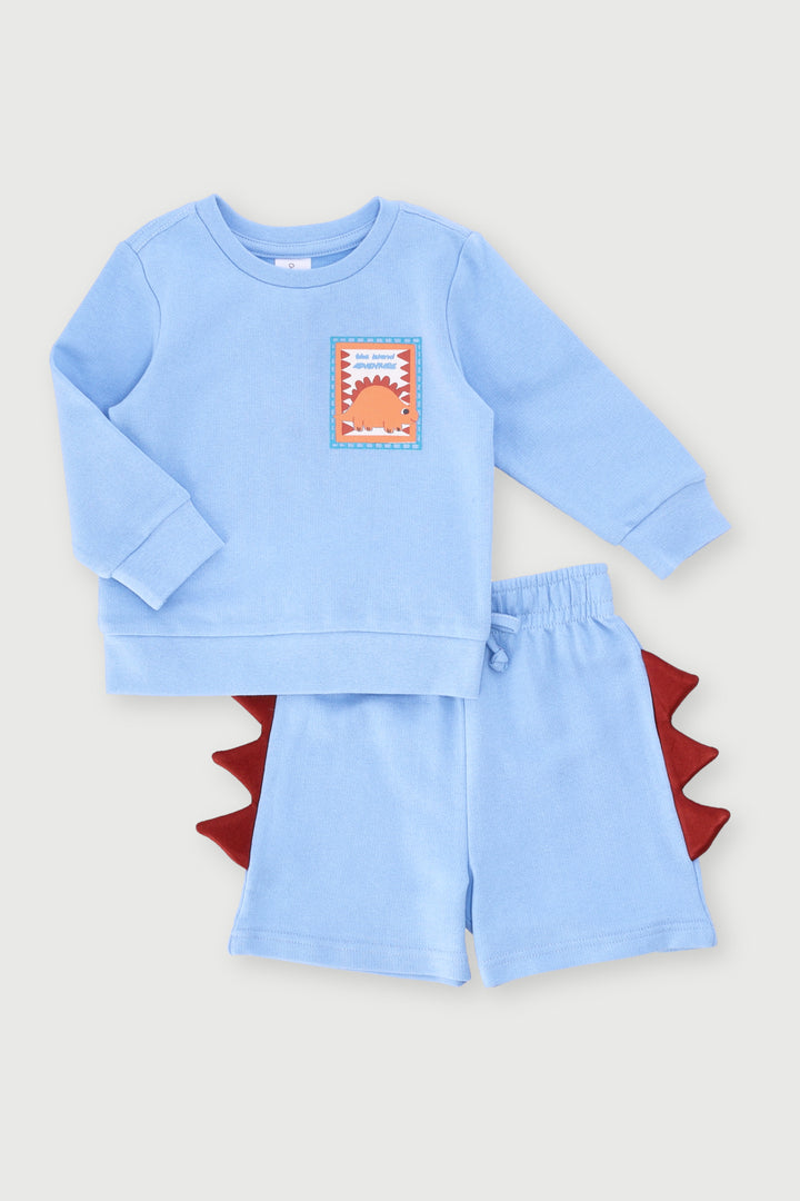 Baby Boys Dino Fleece Set - Light Blue
