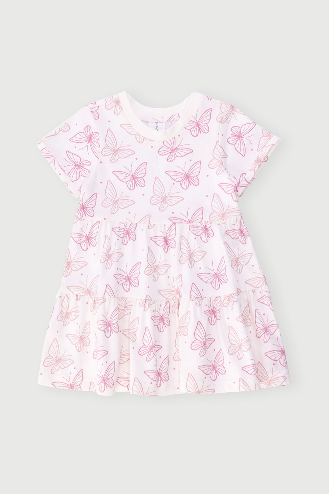 Baby Girls Rotary Butterfly Tiered Dress - Cream