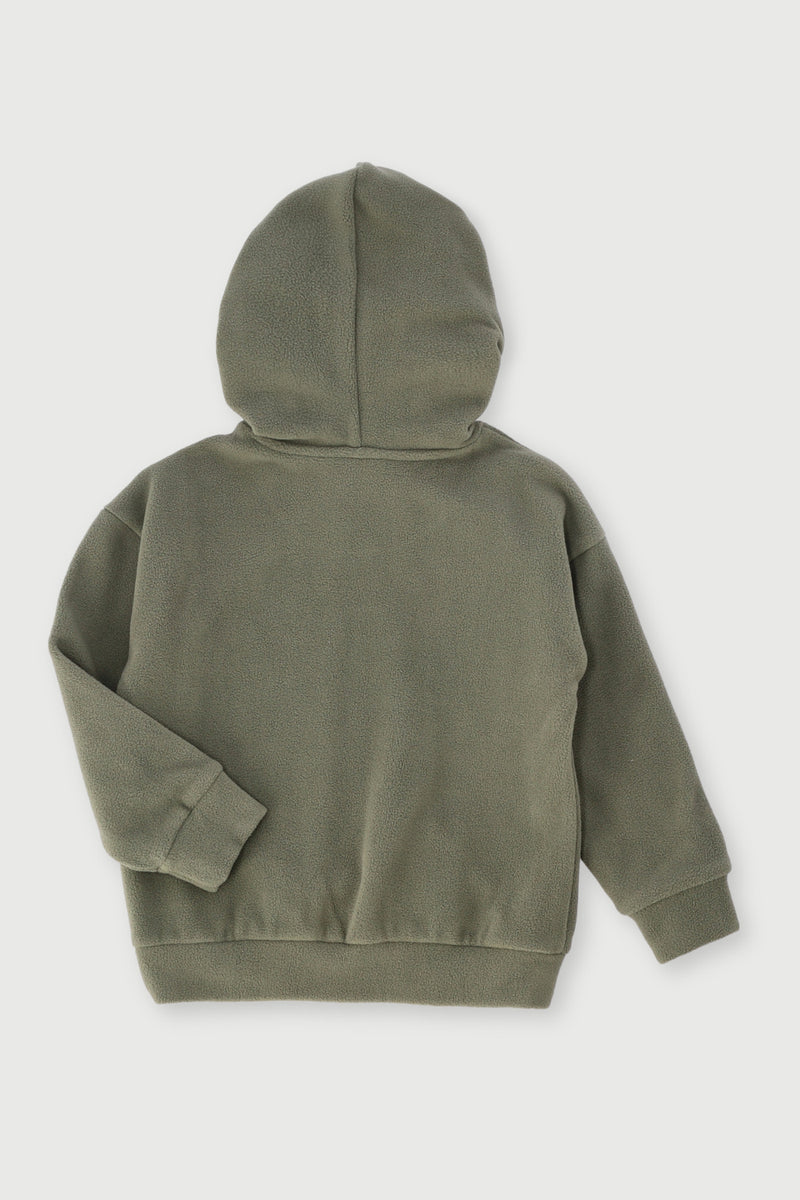 Pre-Boys Teddy Polar Fleece Hoody - Olive