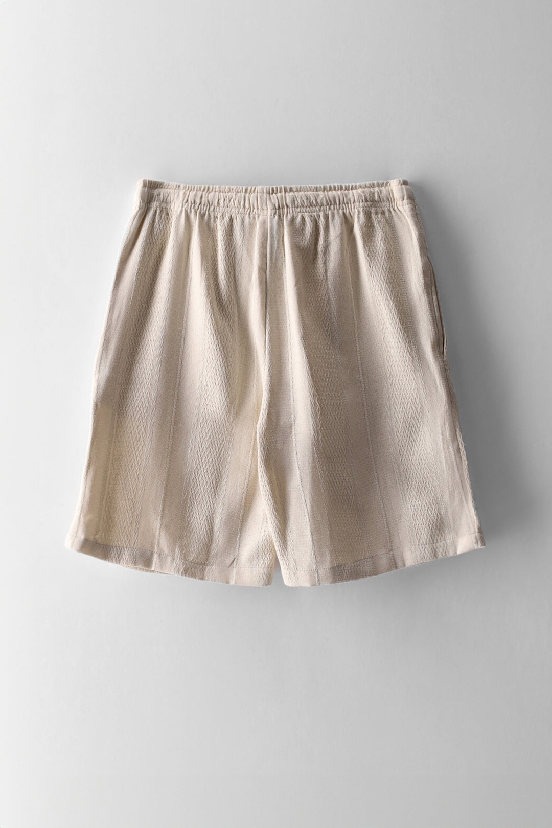 Boys Textured Cotton Short - Ecru