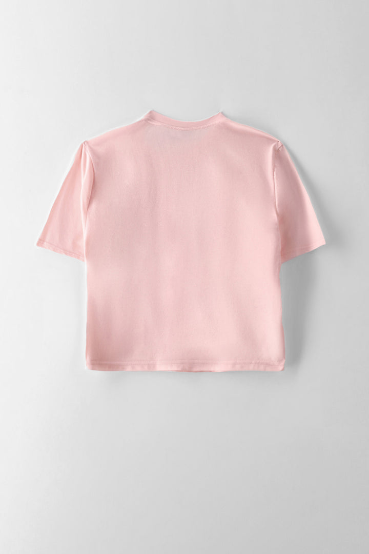 Girls Bubble Tea Boxy Tee - Pink