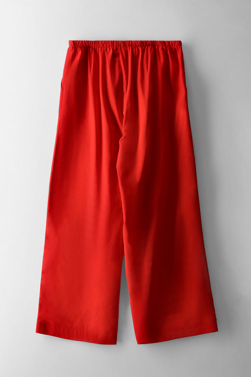 Girls Linen Pants - Red