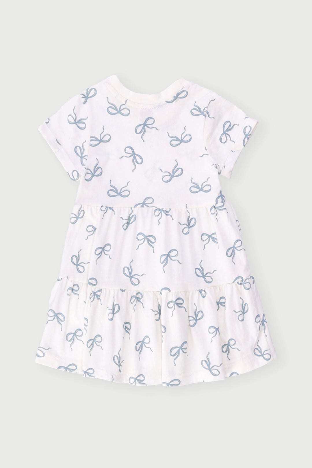 Baby Girls Rotary Bows Tiered Dress - Cream