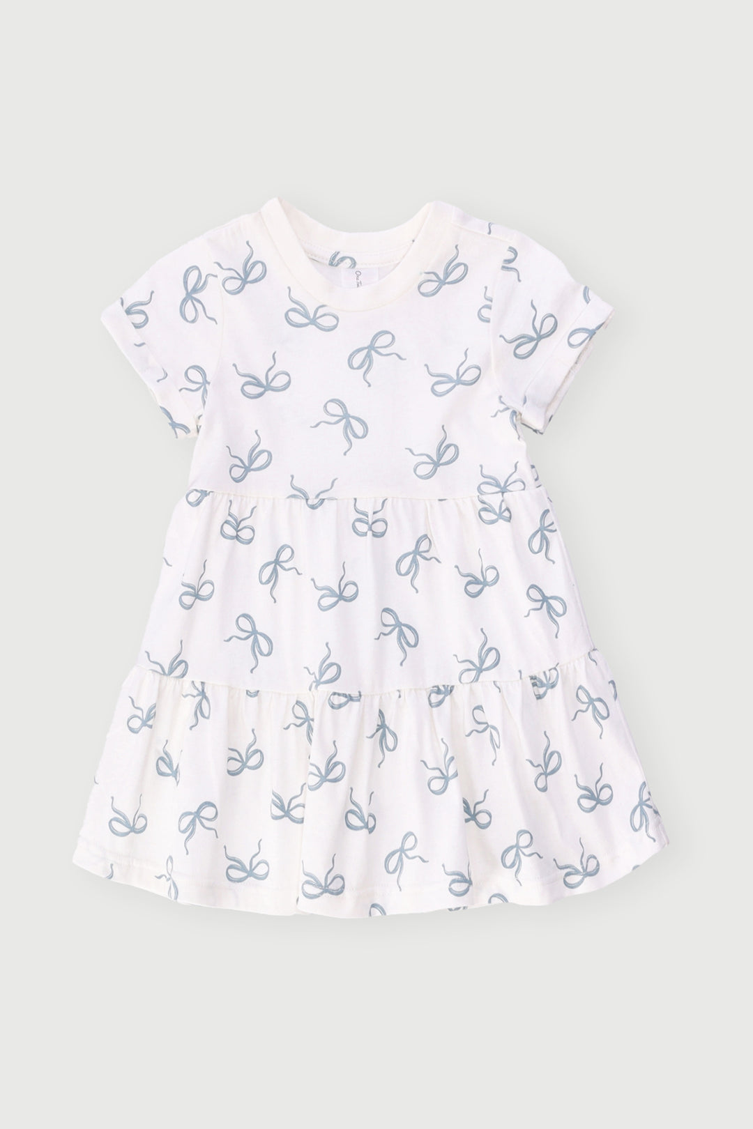 Baby Girls Rotary Bows Tiered Dress - Cream