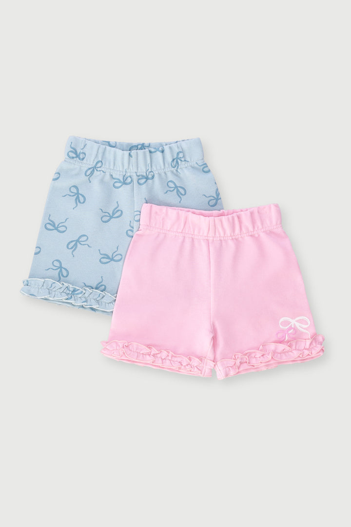 Baby Girls 2 Pack Bows Basic Shorts - Pink