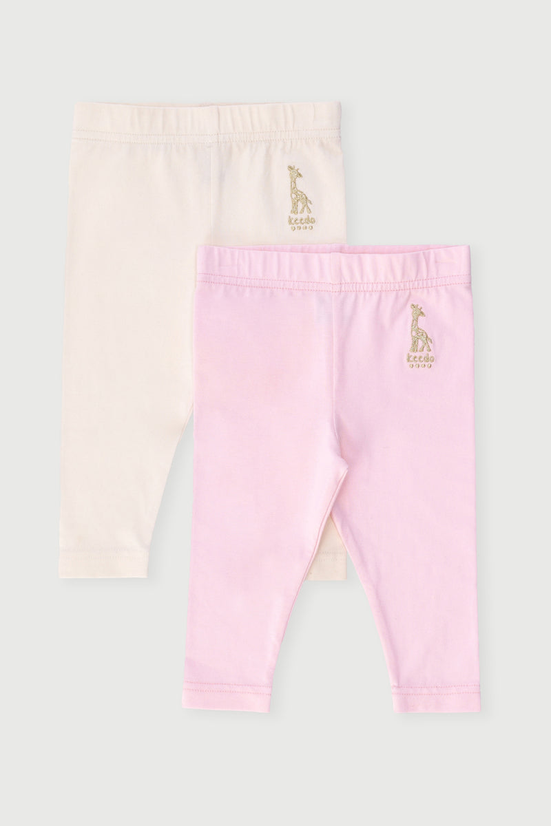 Keedo Baby Girls 2 Pack Leggings - Pink