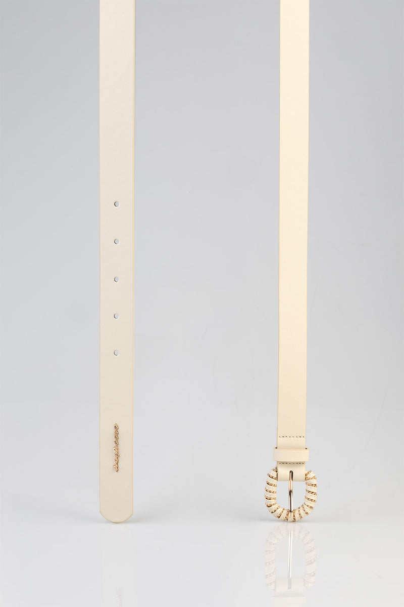 Fashion Detailed Belt - Cream