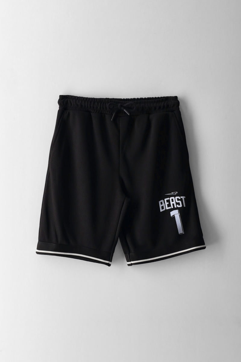 Boys Mr Beast Mesh Sports Shorts - Black