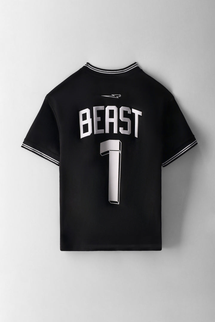 Boys Mr Beast Mesh Sports T-Shirt - Black