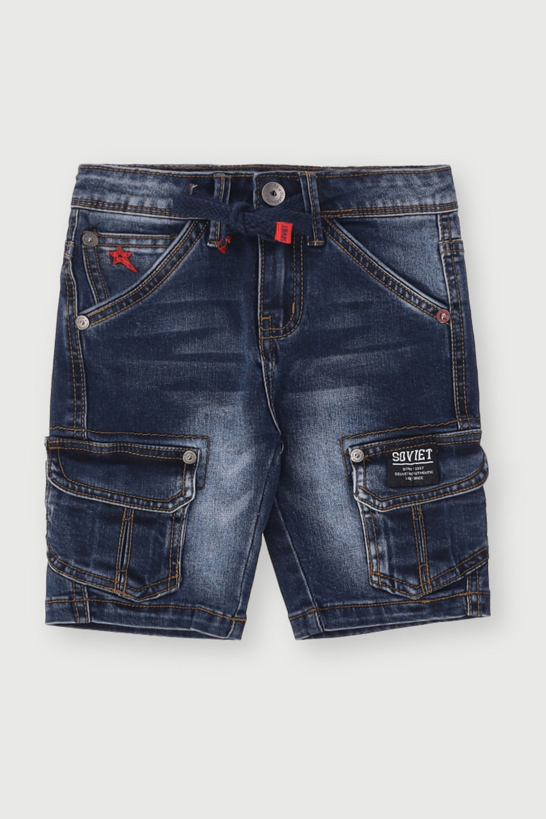 Pre-Boys Mighty Cargo Denim Short - Dark Indigo