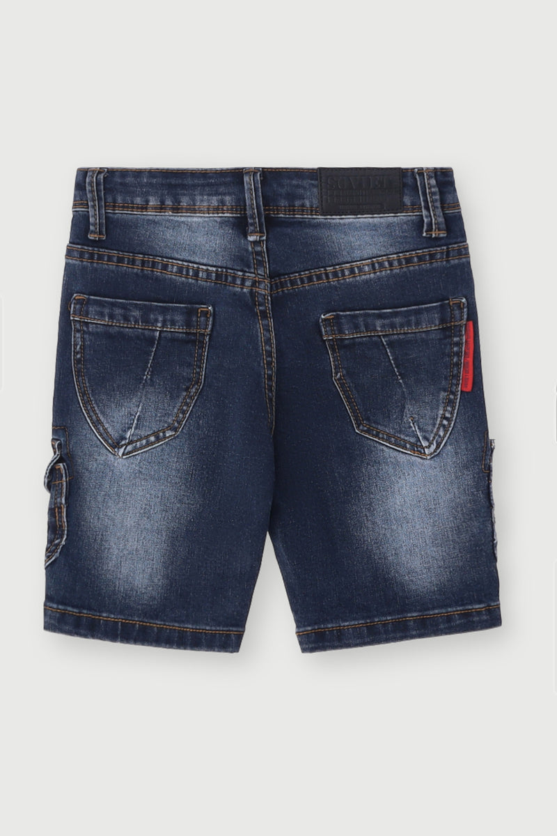 Pre-Boys Mighty Cargo Denim Short - Dark Indigo