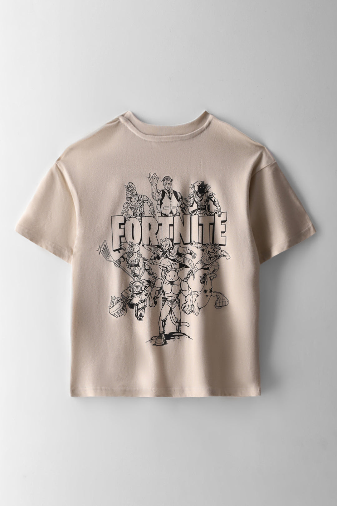 Boys Fortnite Oversized Back Print T-Shirt - Stone