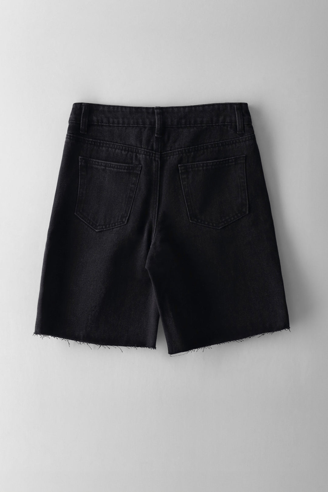 Boys Abraised Denim Short - Black