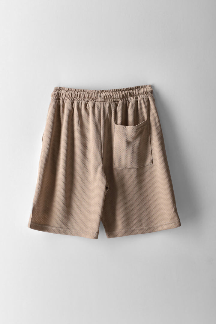 Boys Mr Beast Mesh Sport Shorts - Stone