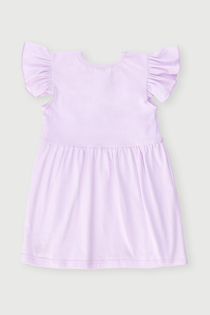 Baby Girls Cat Placement Dress - Lilac