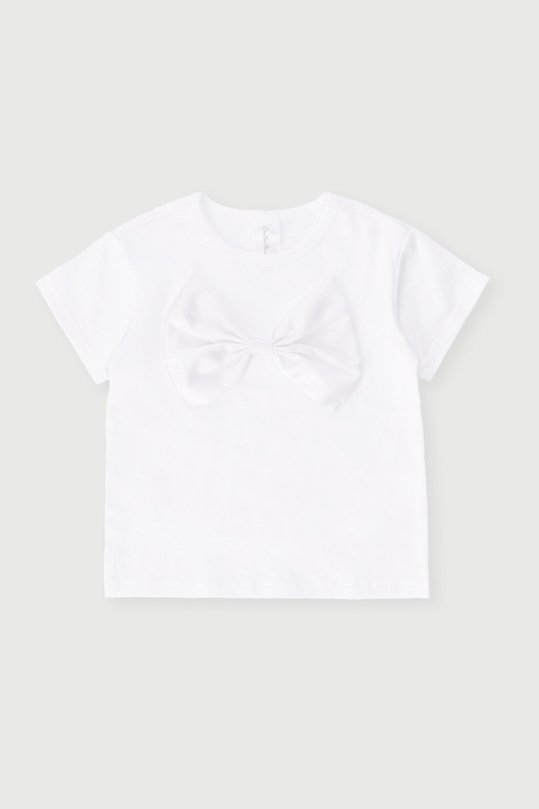 Baby Girls Bow Detail Fashion Tee - White