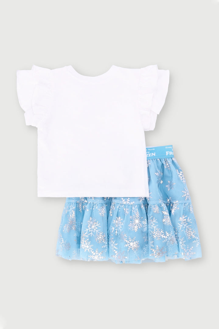 Pre-Girls Frozen Party Set - White/Blue