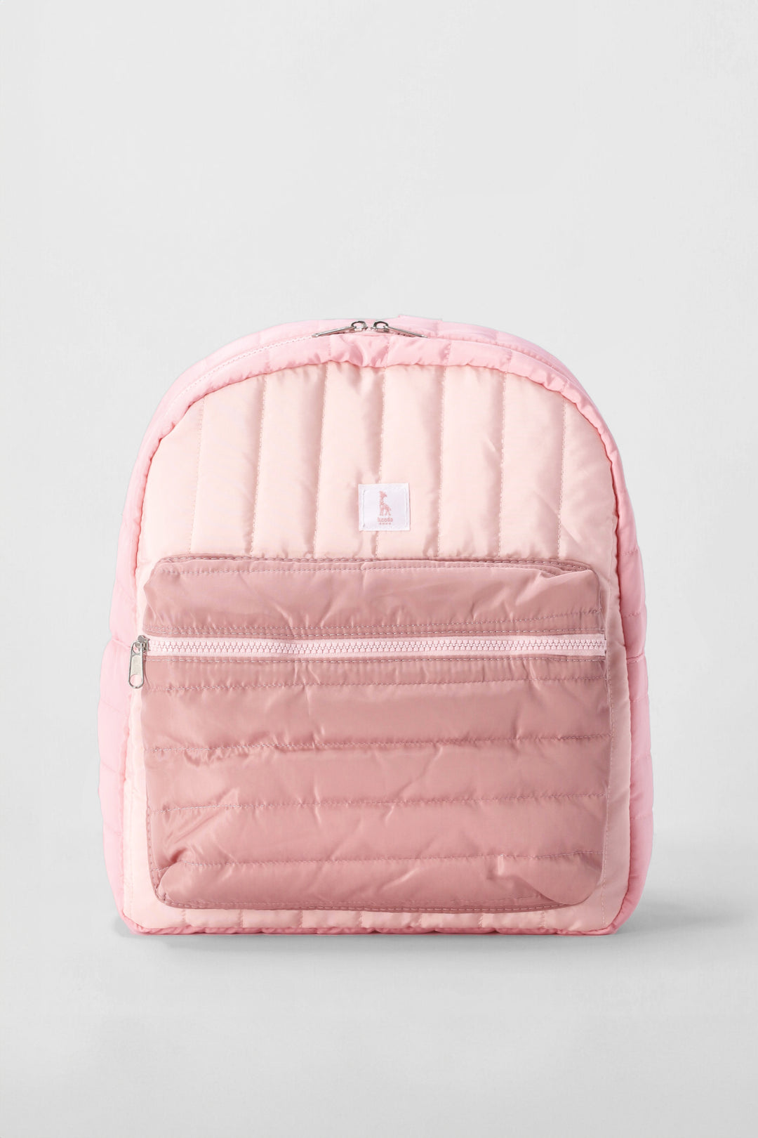 Keedo Nylon Quilted Colour Block Backpack - Mauve