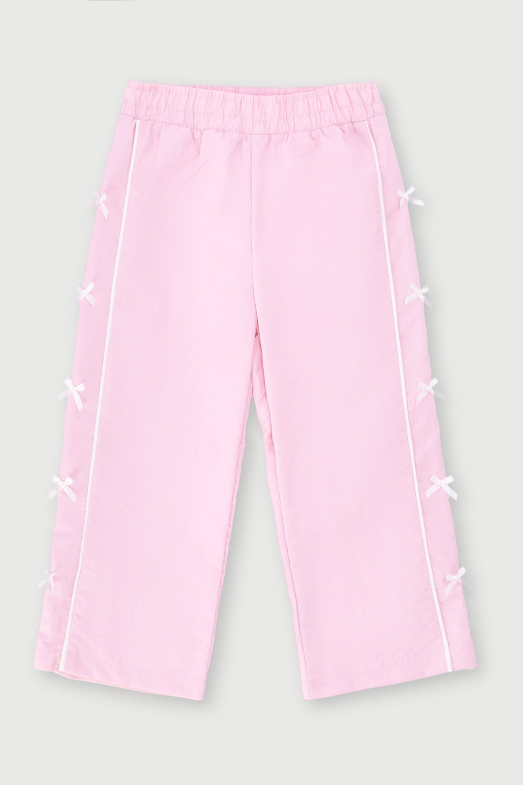 Pre-Girls Bow Detail Taslon Pants - Pink