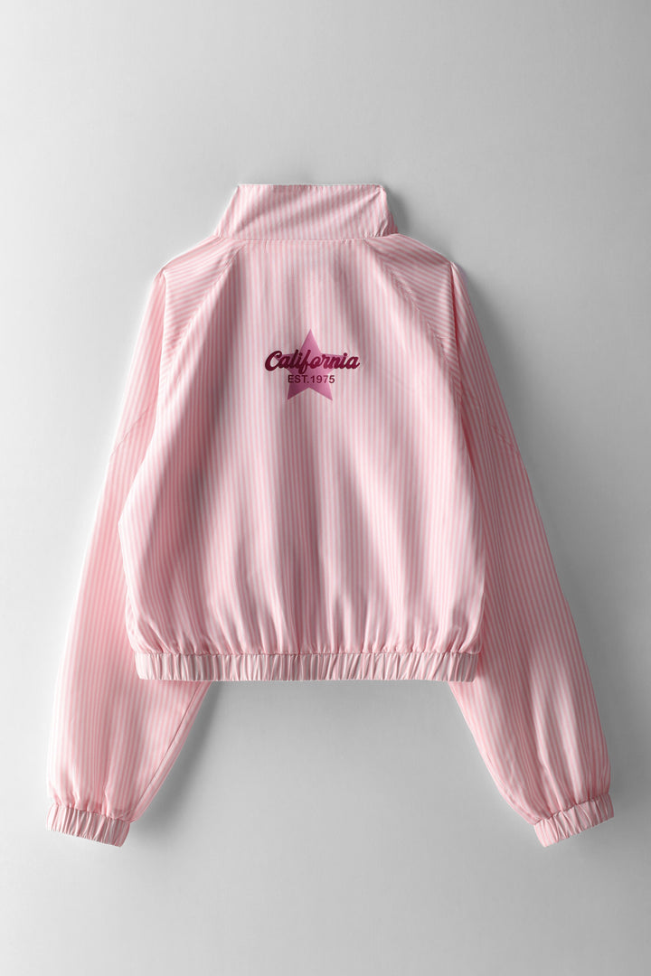 Girls Cali Stripe Transitional Jacket - Pink