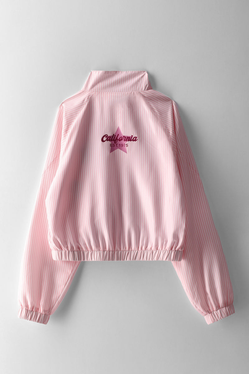 Girls Cali Stripe Transitional Jacket - Pink