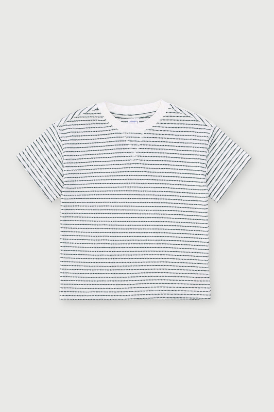 Pre-Boys Stripe Textured Tee - White
