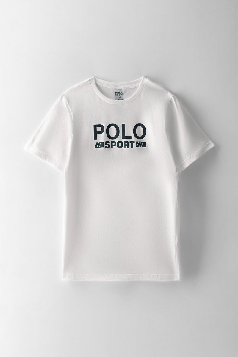 Boys Bongani Sport Printed T-Shirt - White