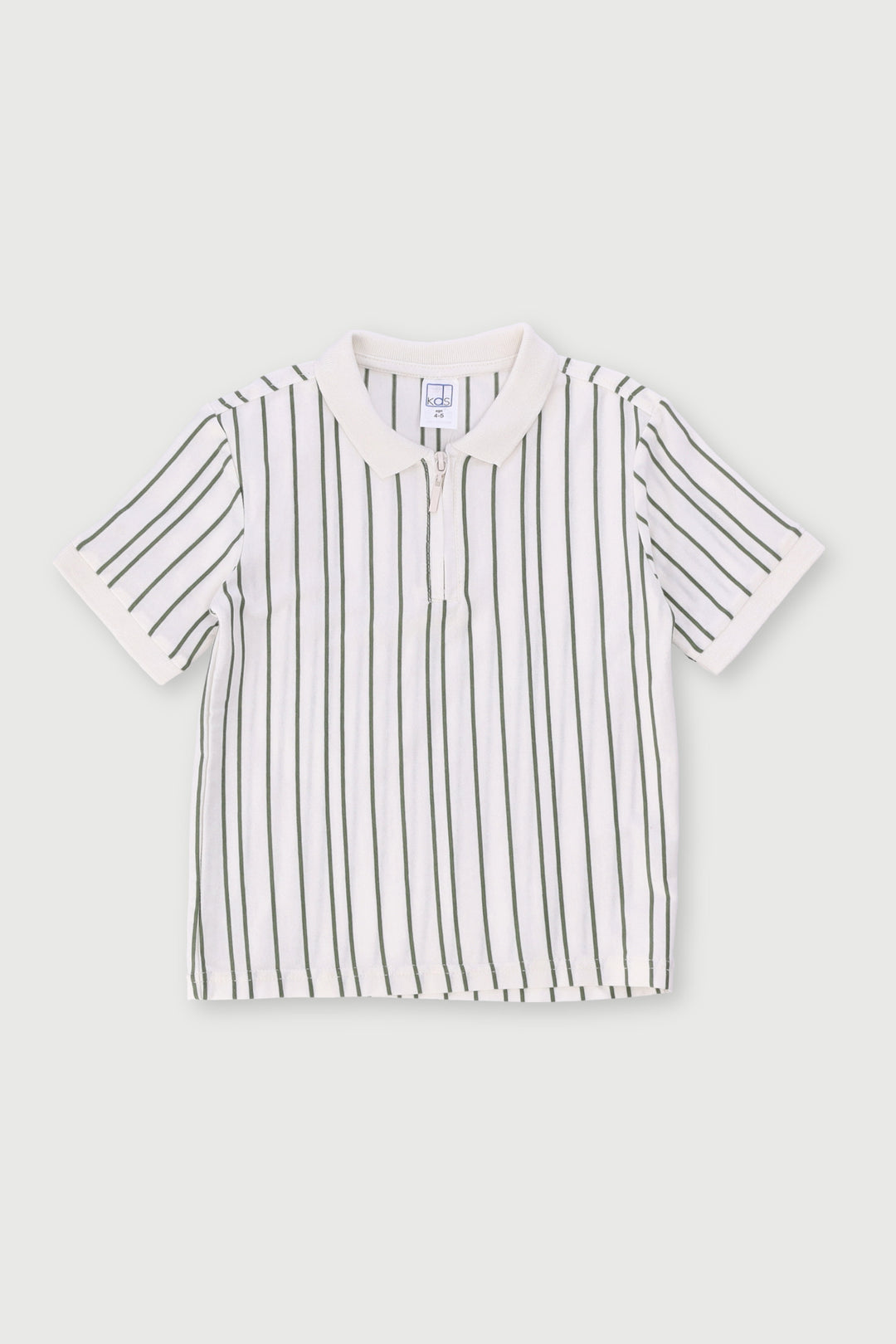 Pre-Boys Quarter Zip Yarn Dye Golfer - Cream