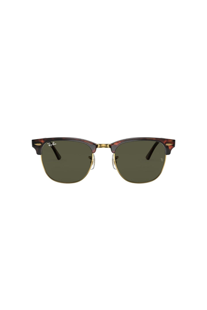 Tortoise Square Frame/Green Lens - Brown