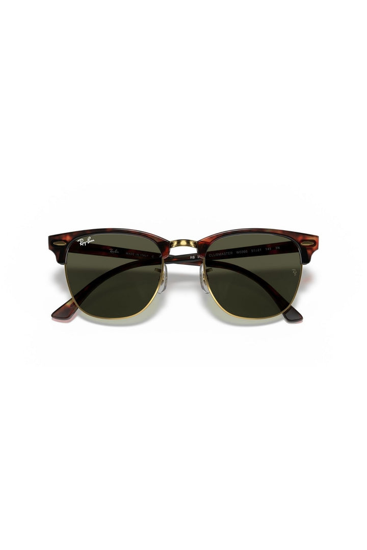 Tortoise Square Frame/Green Lens - Brown