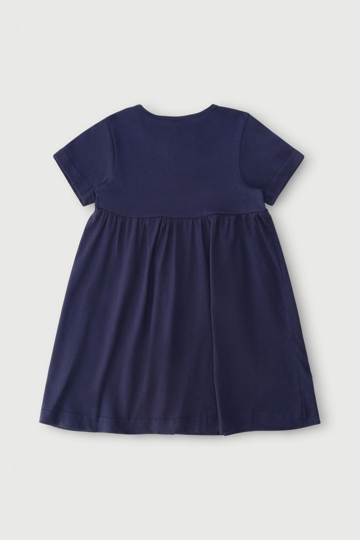 Pre-Girls Printed Dress - Navy