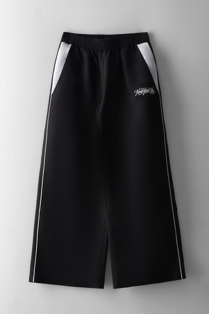 Girls Pipping Detail Sports Pant - Black