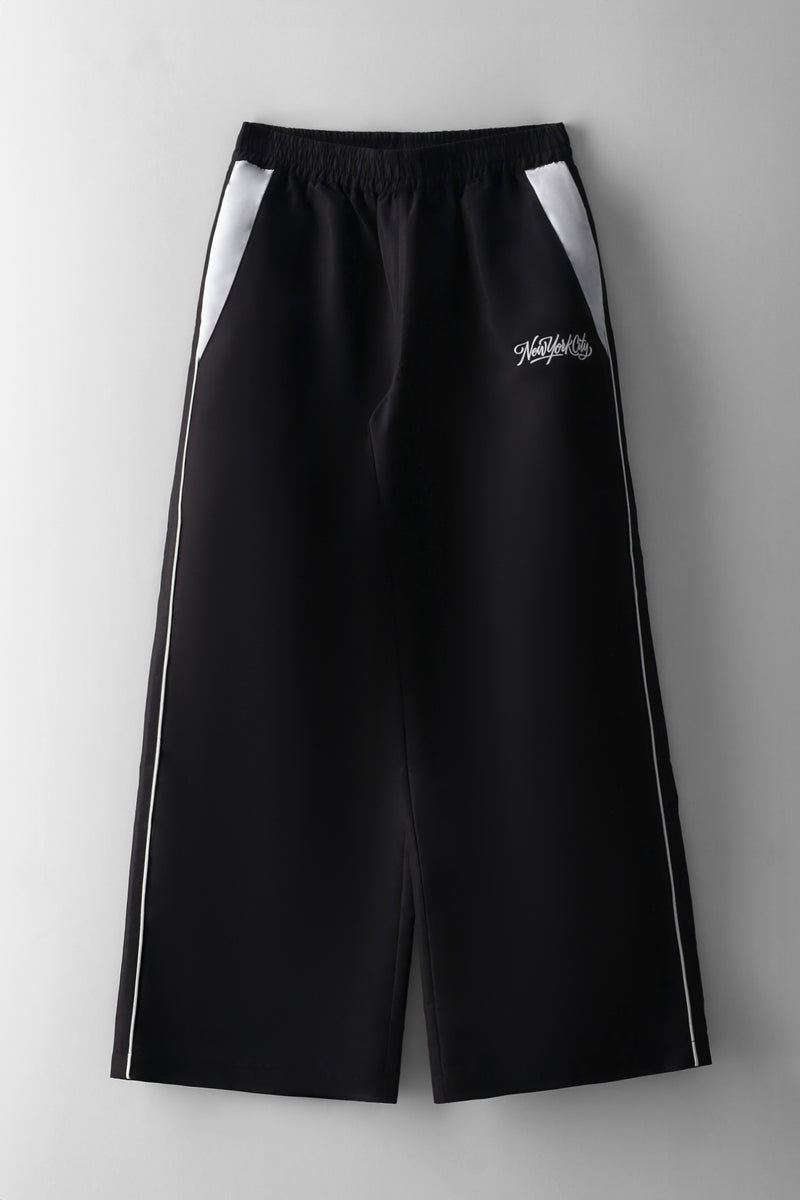 Girls Pipping Detail Sports Pant - Black