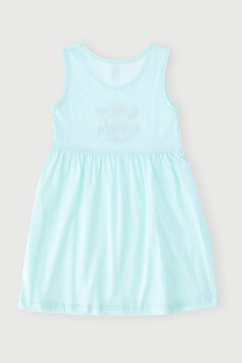 Pre-Girls Hello Summer Dress - Aqua