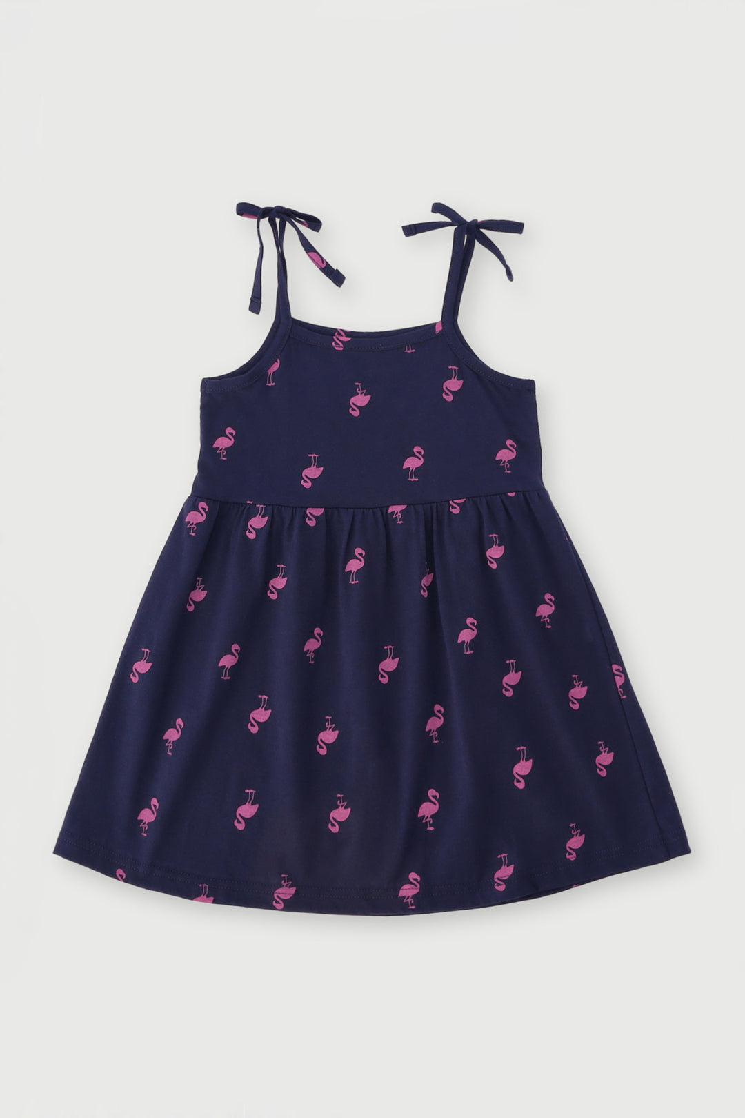 Pre-Girls Flamingo Print Dress - Navy