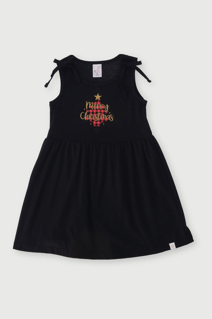 Pre-Girls Printed Dress - Black