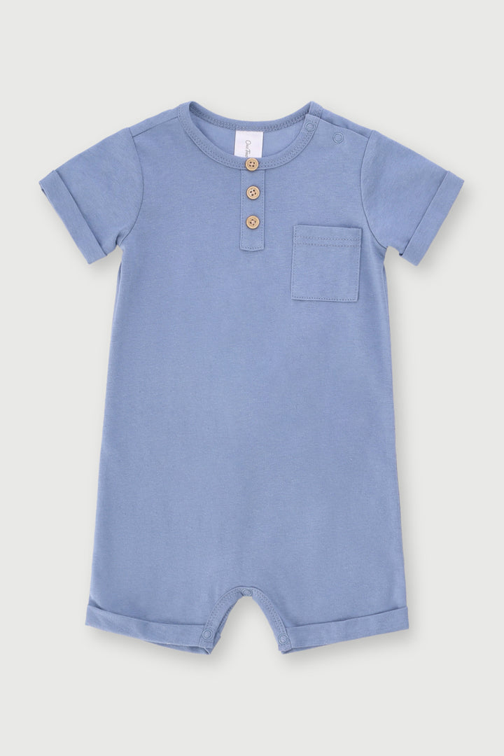 Baby Boys Pocket Romper - Blue Bell